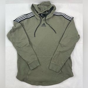 Mens Size Large Adidas Green Hooded Long Sleeve Sweatshirt Hoodie SEE DESCRIPTIO